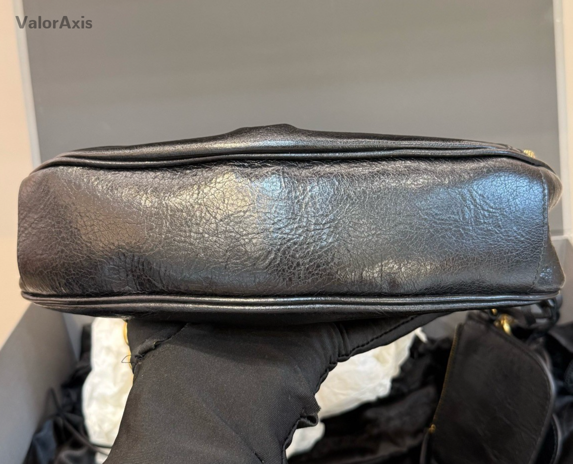 Balenciaga Le City Chain Shoulder Bag Black Gold Women Classic Fashion