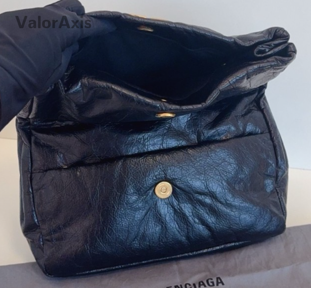 Balenciaga Monaco PM Chain Shoulder Bag Black Gold Women Classic