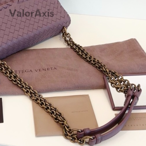 Bottega Veneta Olimpia MM Chain Shoulder Bag Crossbody Purple Women Classic