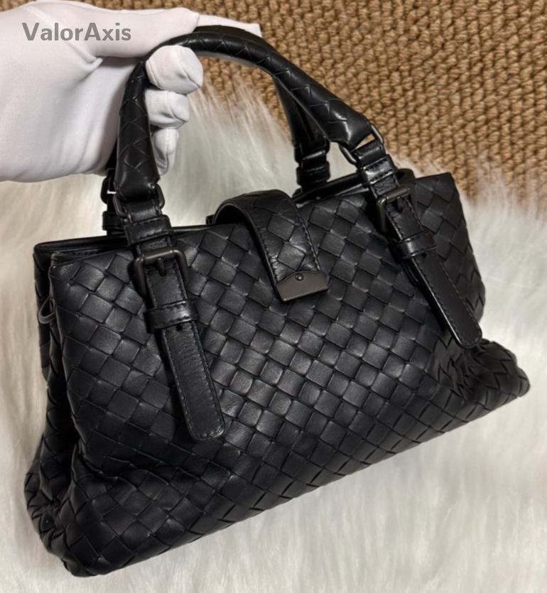 Bottega Veneta Roma Mini Top Handle Bag Crossbody Black Women Classic
