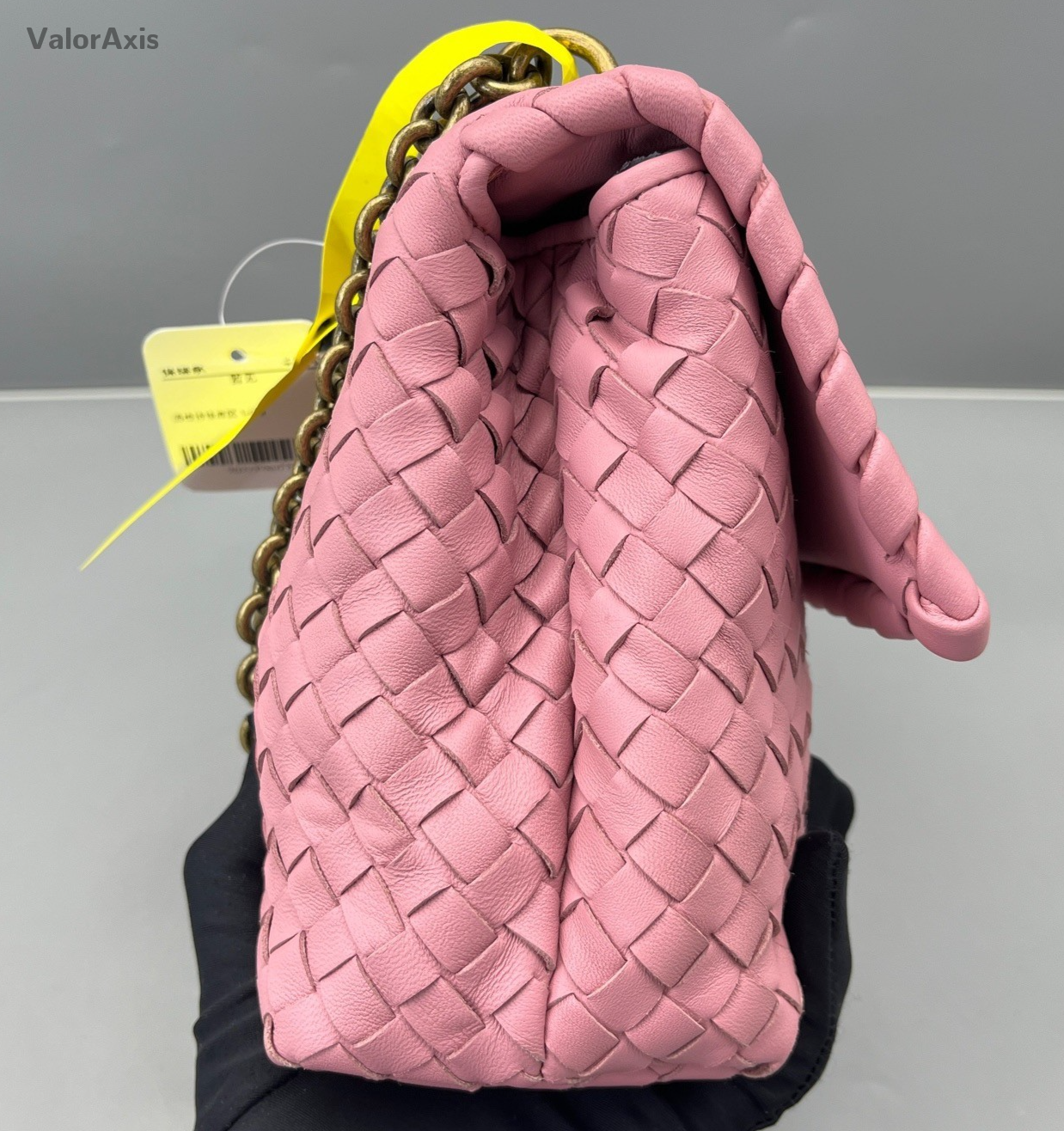 Bottega Veneta Intrecciato Olympia Chain Shoulder Bag Pink Gold Women Classic