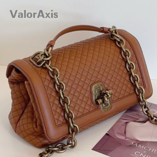 Bottega Veneta Olimpia Knot Chain Shoulder Bag Brown Gold Used Women Classic