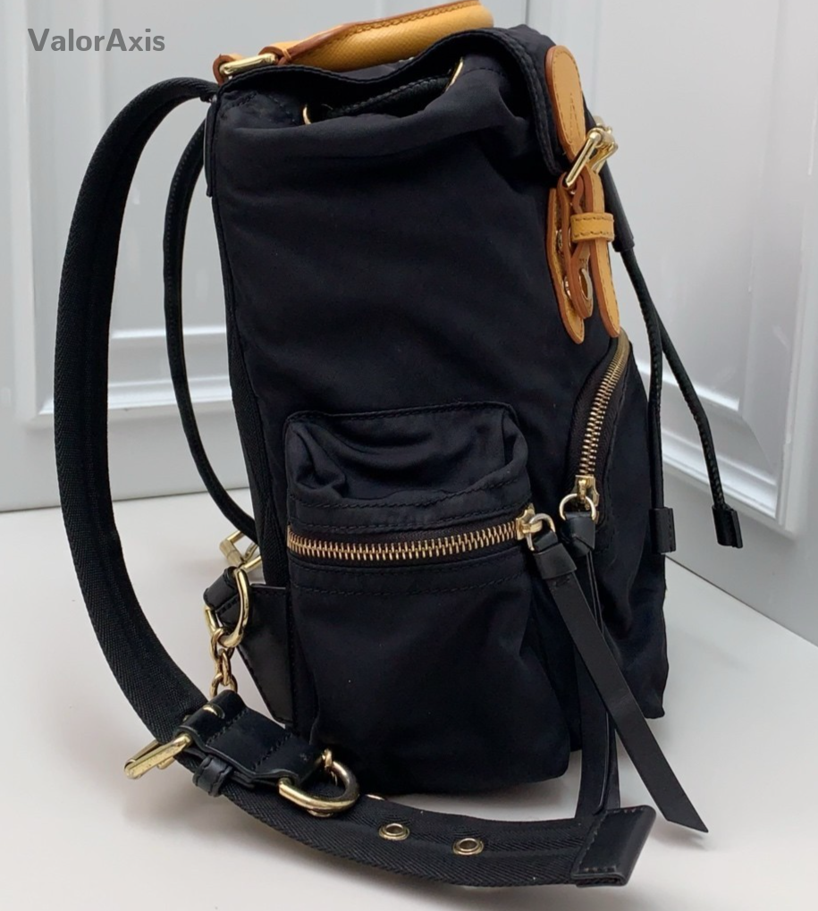 Burberry Nylon Backpack Shoulder Bag Black Women