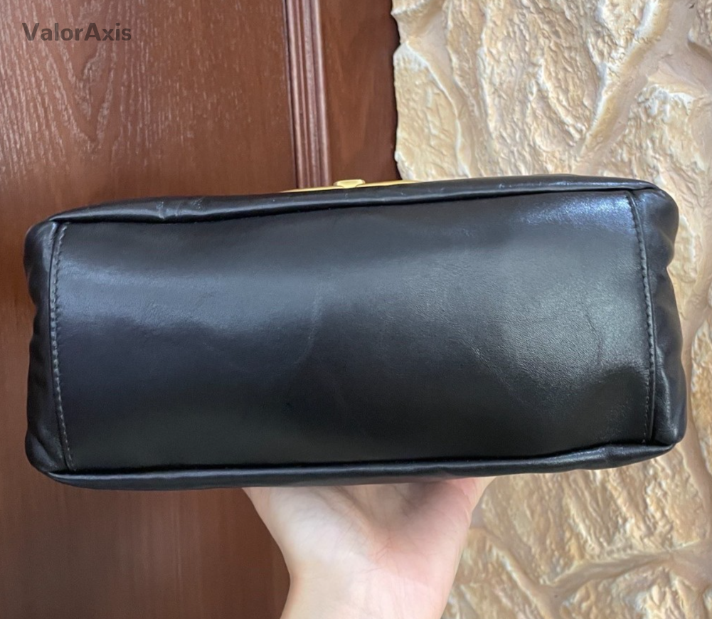 Balenciaga Monaco Soft Calf Shoulder Bag Black Gold Women Classic Fashion