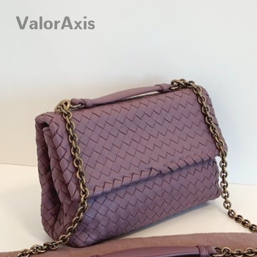 Bottega Veneta Olimpia MM Chain Shoulder Bag Crossbody Purple Women Classic