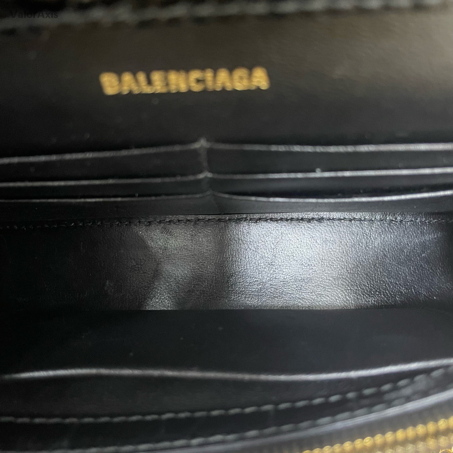 Balenciaga WOC Chain Shoulder Bag Crossbody Black Gold Women Classic Fashion