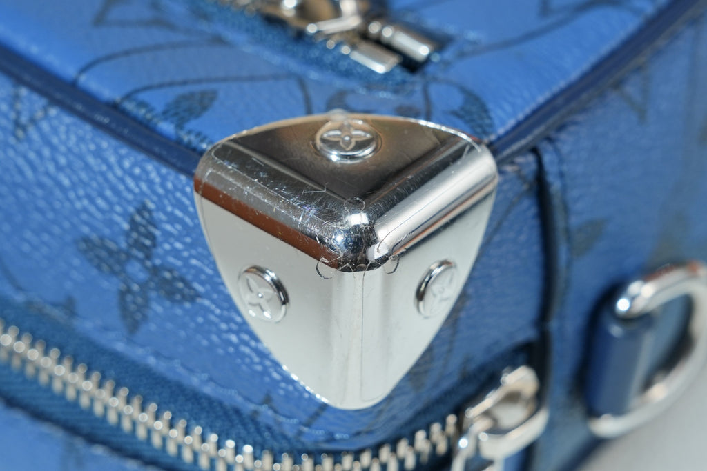 Louis Vuitton Soft Trunk Monogram Blue Crossbody Chip Version Shw Excellent