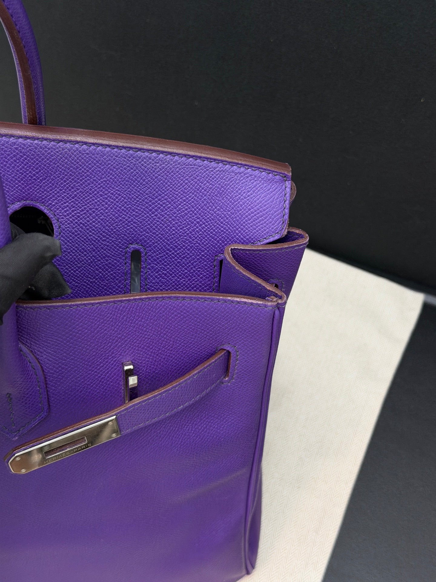 Hermes Birkin35 Epsom Leather Top Handle Bag Purple Classic Fashion Women