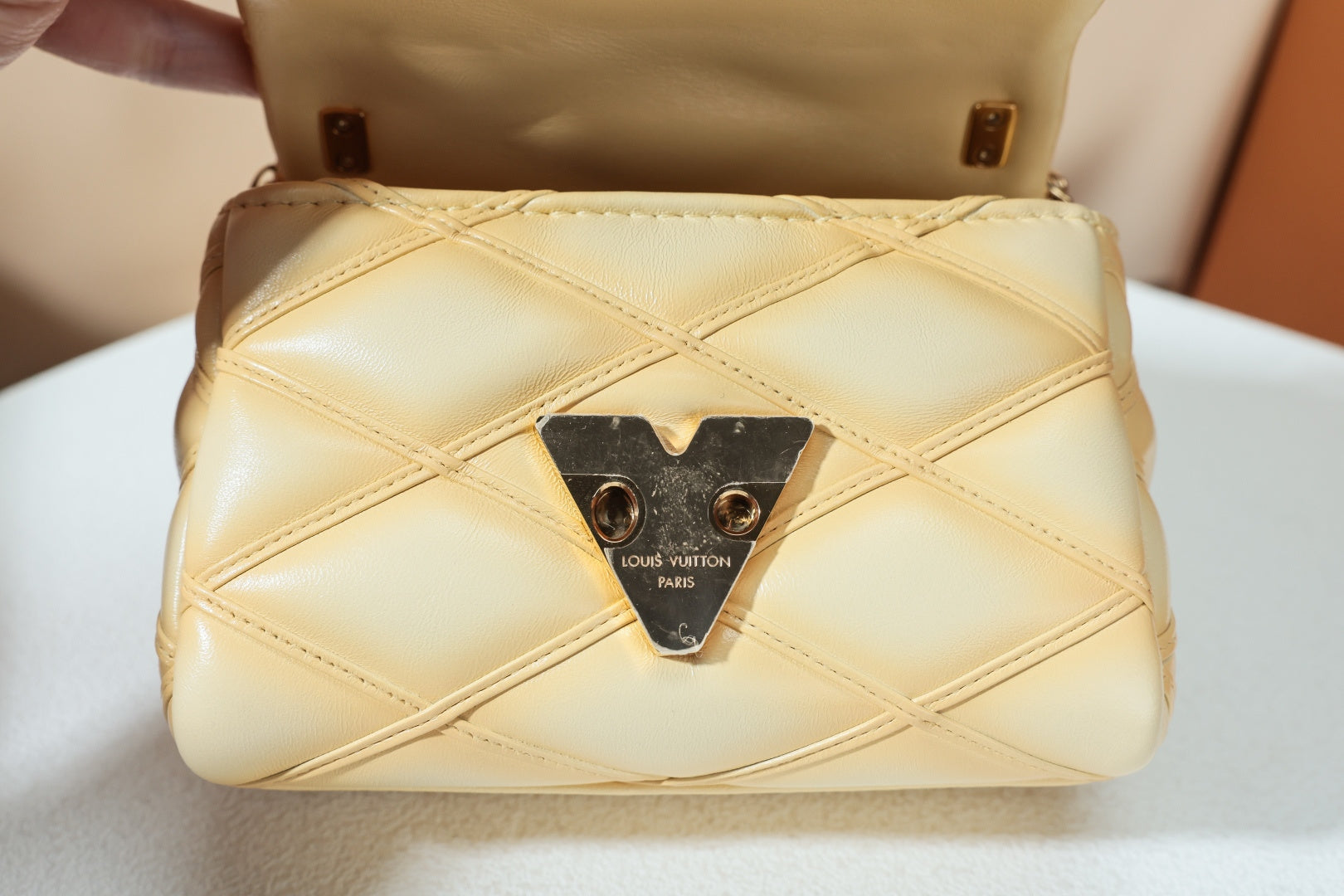 Louis Vuitton Pico Go-14 Chain Shoulder Crossbody Bag Yellow Gold Women