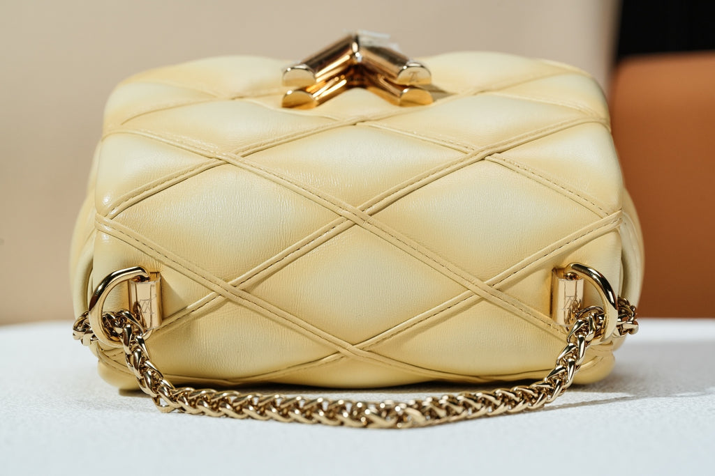 Louis Vuitton Pico Go-14 Chain Shoulder Crossbody Bag Yellow Gold Women