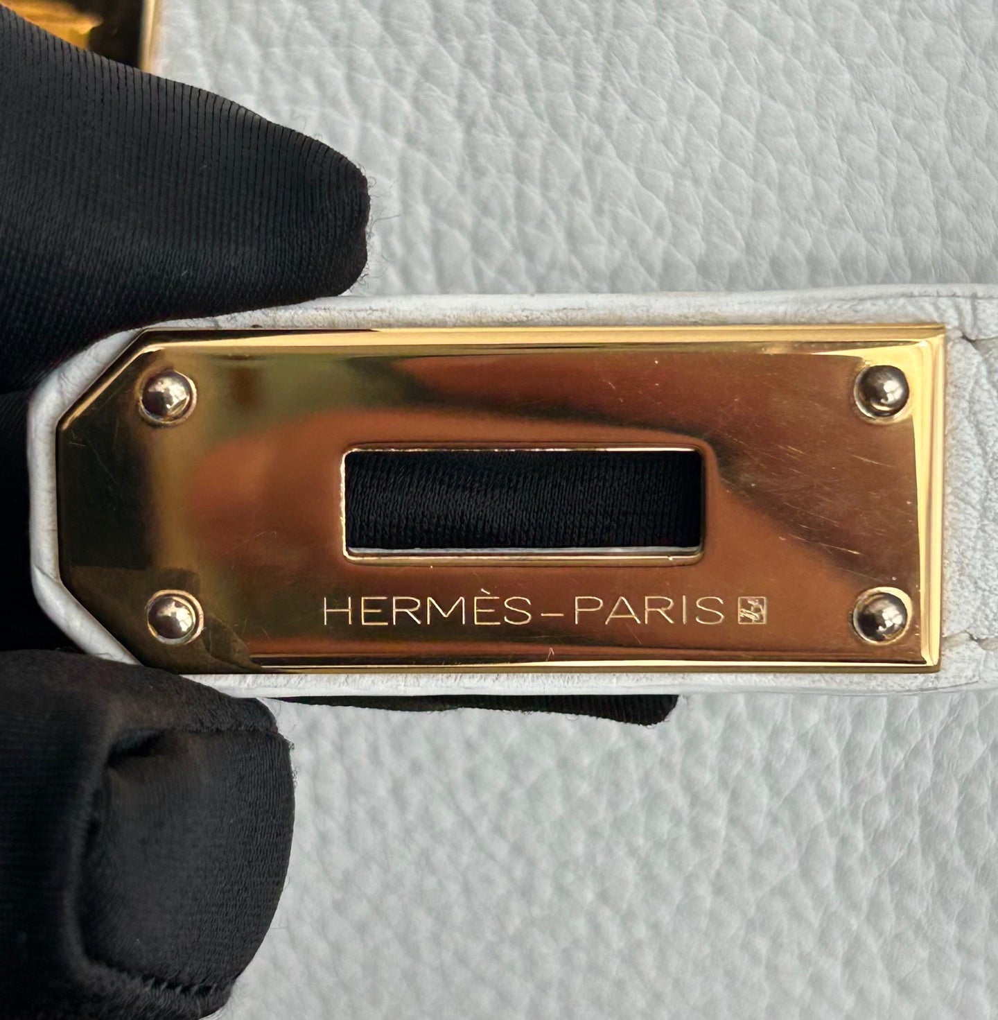 Hermes Kelly Shoulder Togo Top Handle Bag White Gold Women Classic Fashion