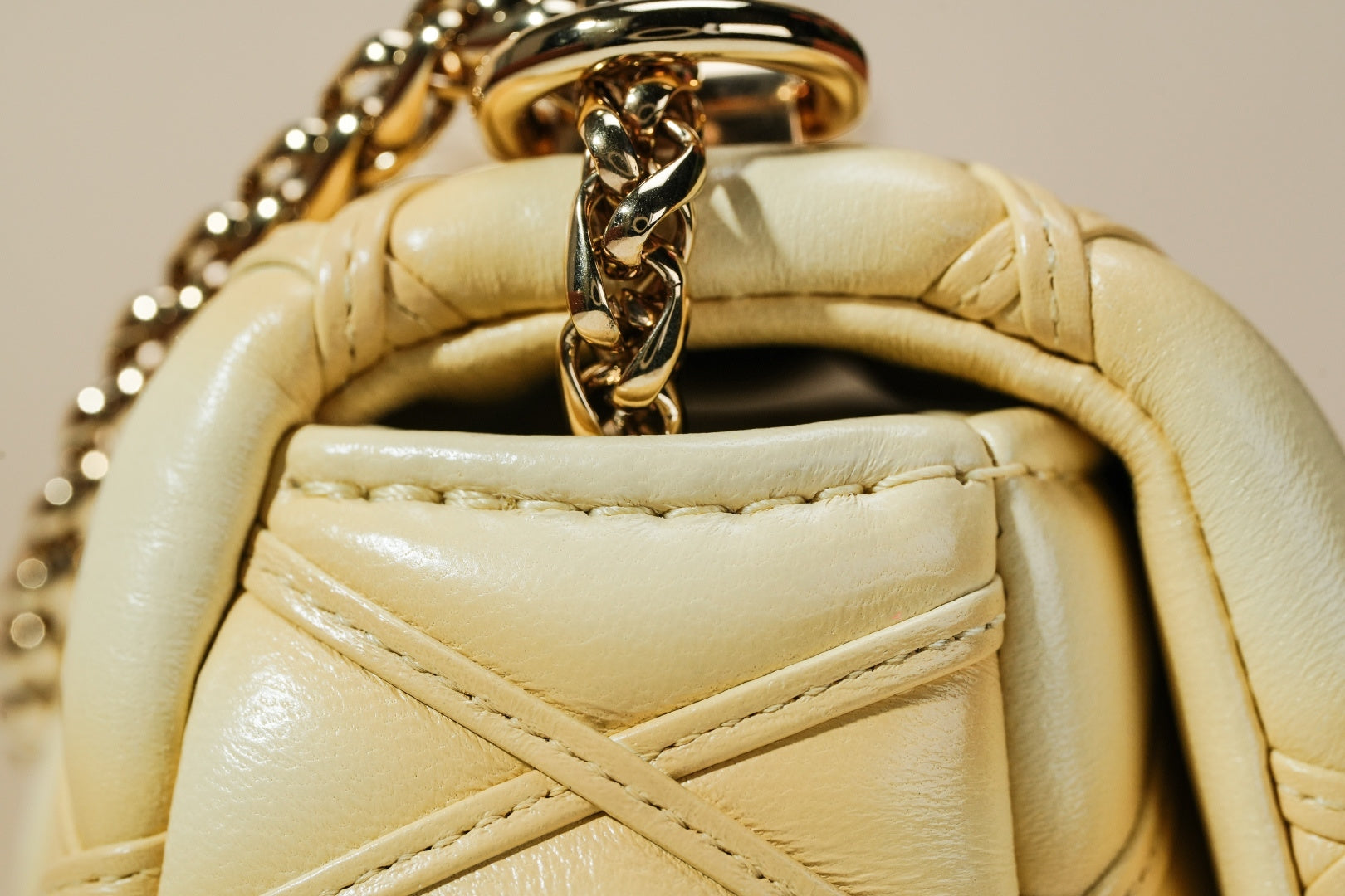 Louis Vuitton Pico Go-14 Chain Shoulder Crossbody Bag Yellow Gold Women
