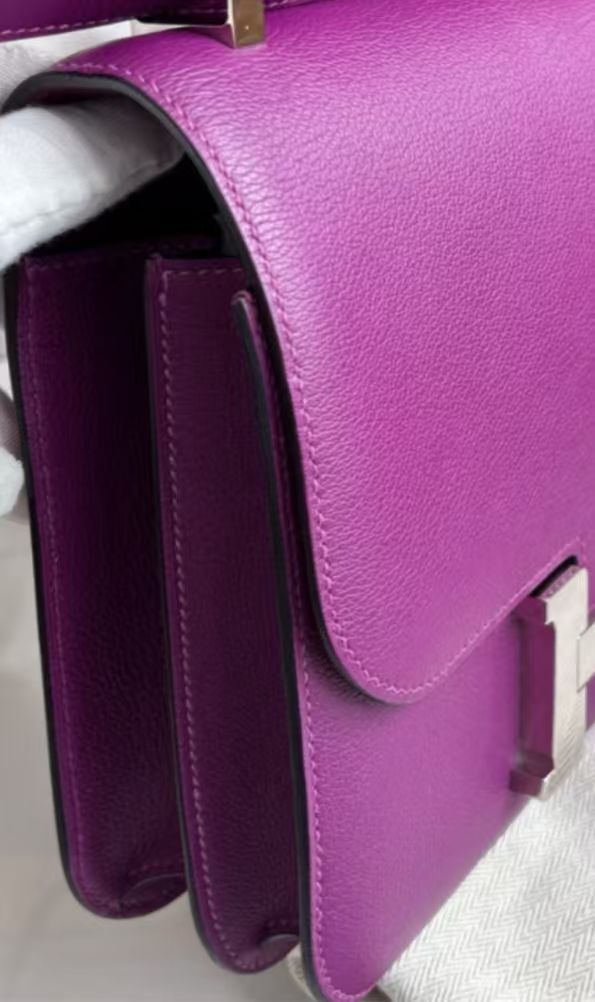 Hermes Constance Evercolor 2-WAY Shoulder Bag - Purplesilver - Pre-Owned