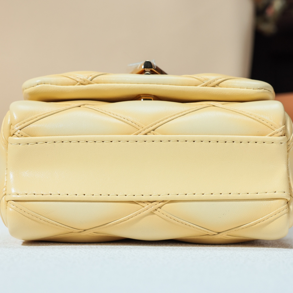 Louis Vuitton Pico Go-14 Chain Shoulder Crossbody Bag Yellow Gold Women