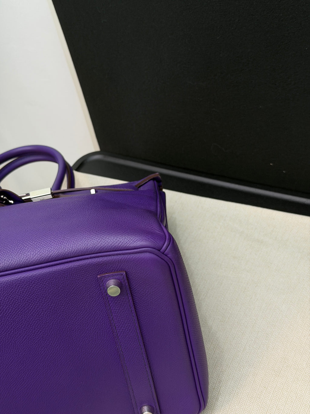 Hermes Birkin35 Epsom Leather Top Handle Bag Purple Classic Fashion Women