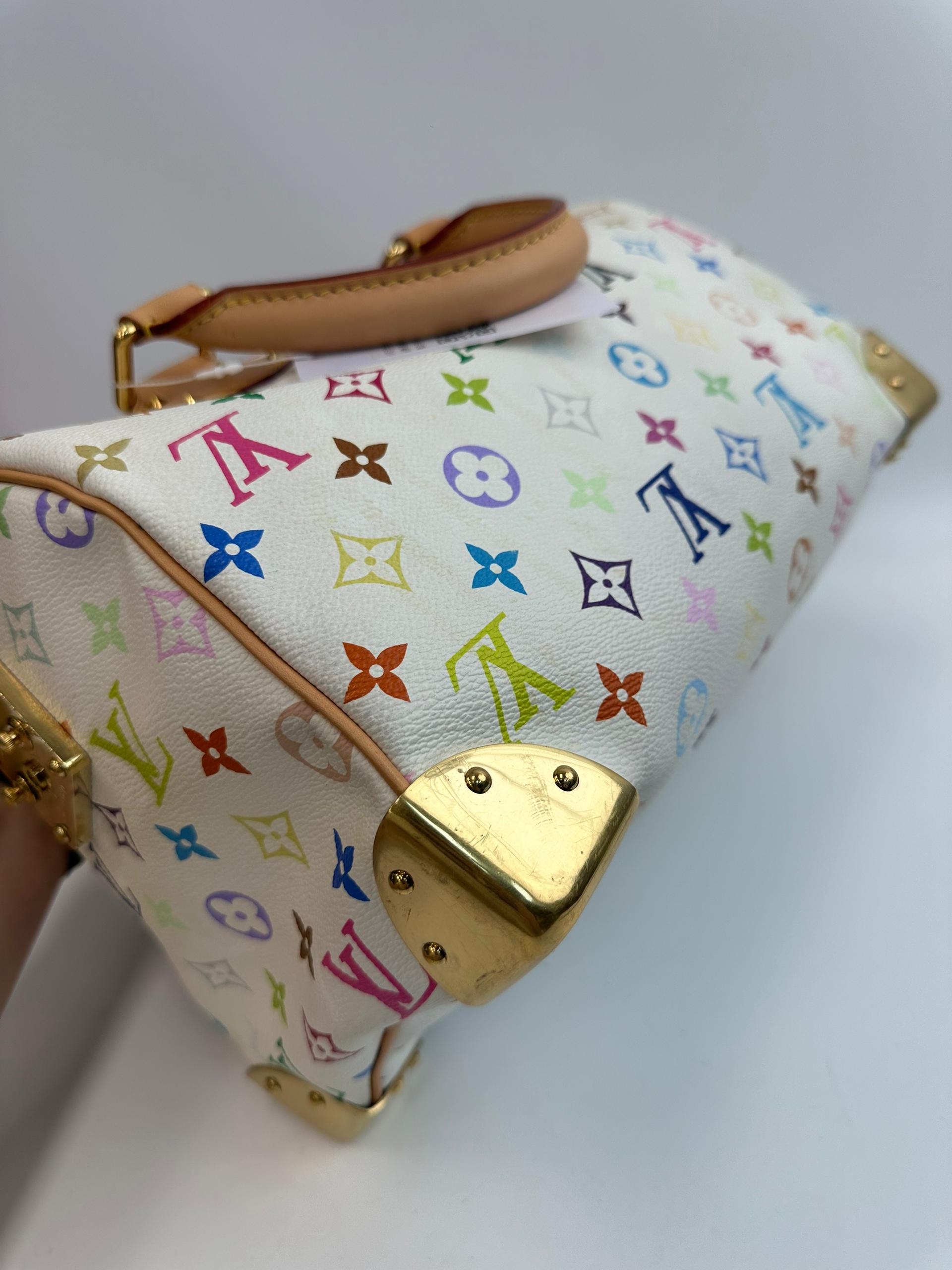 Louis Vuitton x Takashi Murakami Monogram Multicolor Speedy 30 White - Pre-Owned