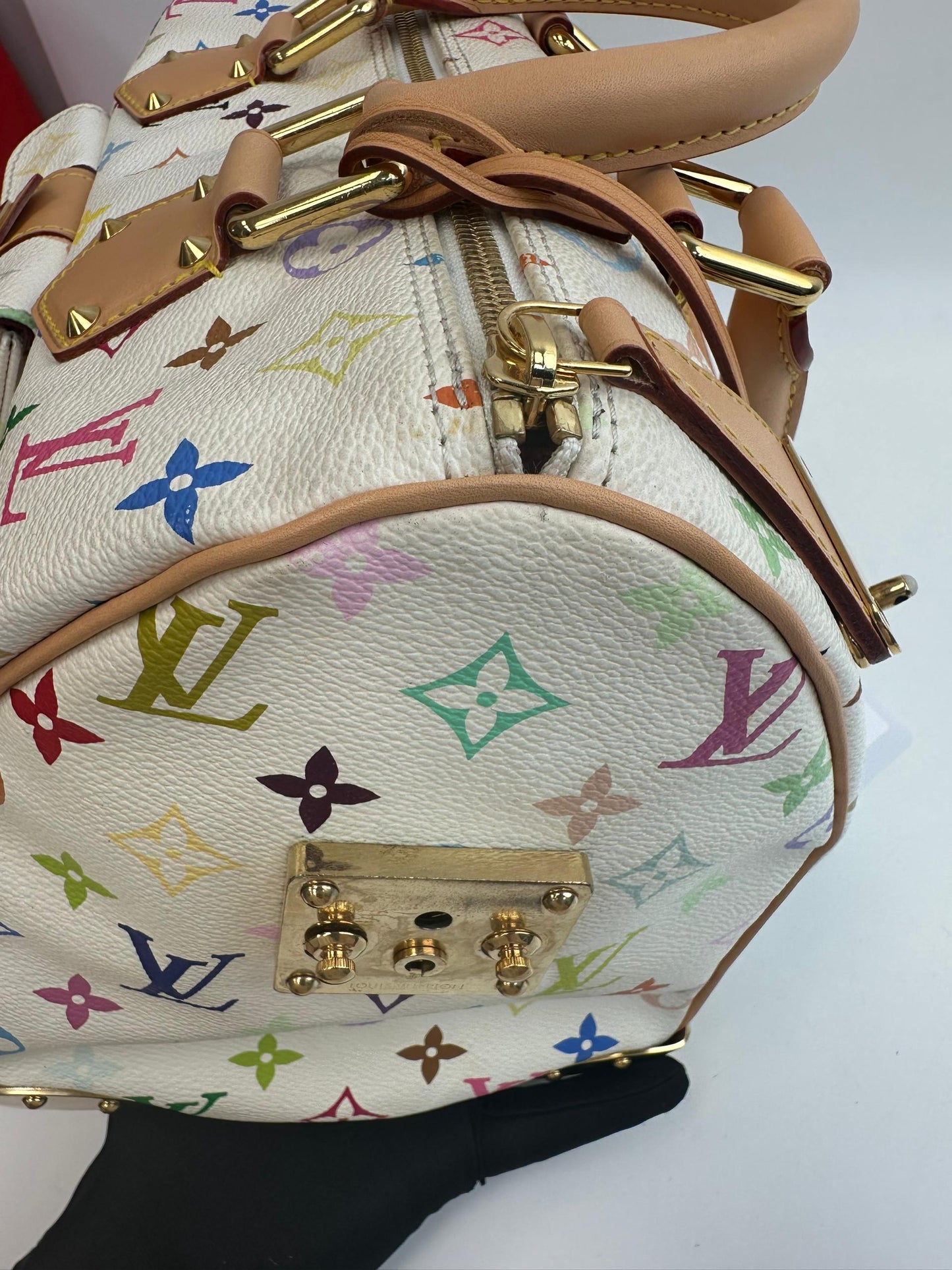 Louis Vuitton x Takashi Murakami Monogram Multicolor Speedy 30 White