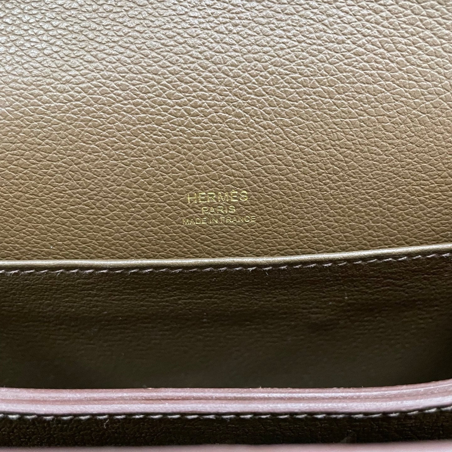 Hermes Roulis19 Evercolor Shoulder Bag Crossbody Gray Gold Women Classic Fashion