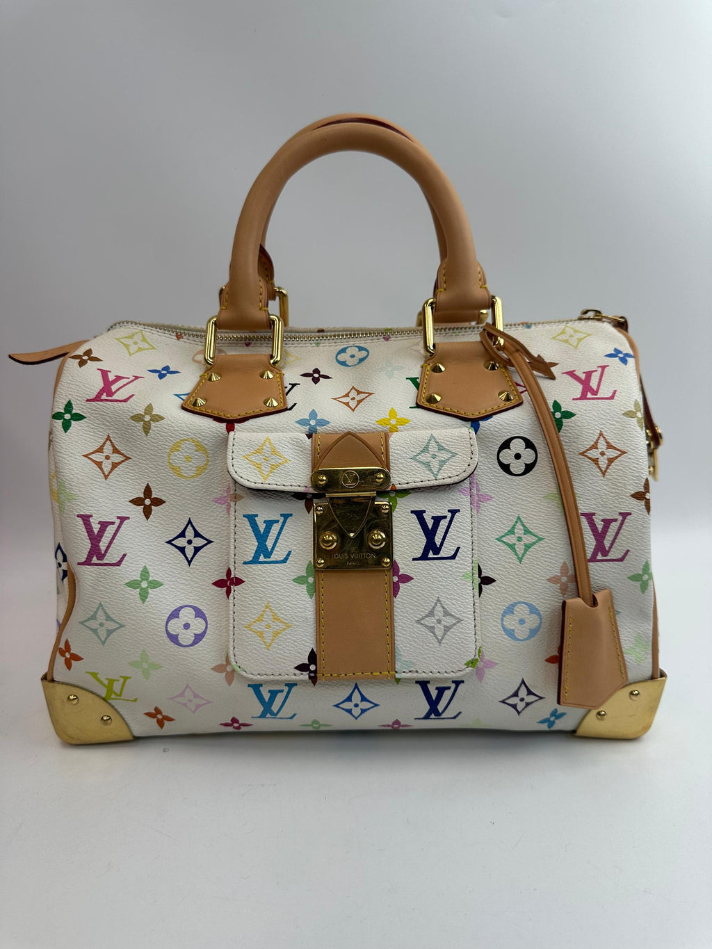 Louis Vuitton x Takashi Murakami Monogram Multicolor Speedy 30 White - Pre-Owned