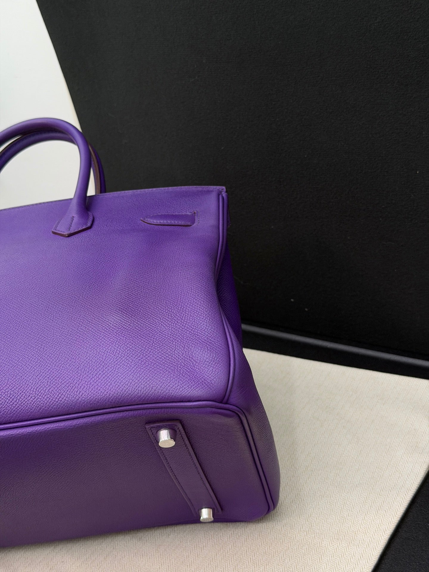 Hermes Birkin35 Epsom Leather Top Handle Bag Purple Classic Fashion Women