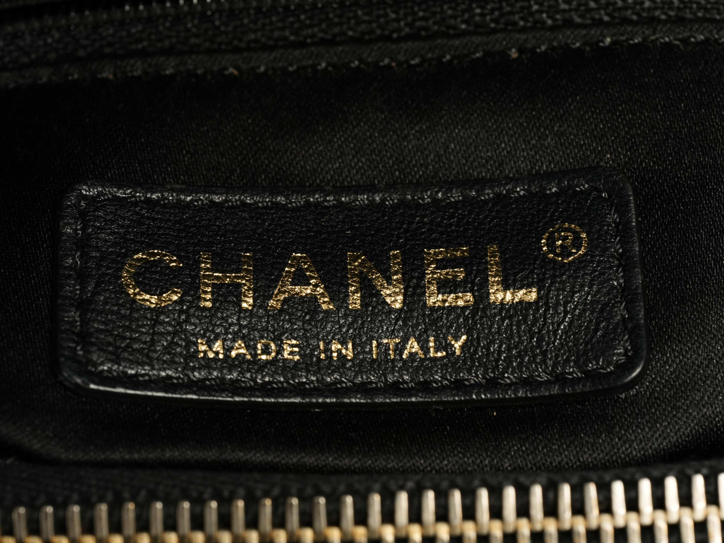 Chanel GST Medium Tote in Black Pebbled Leather with Gold-Tone Hardware