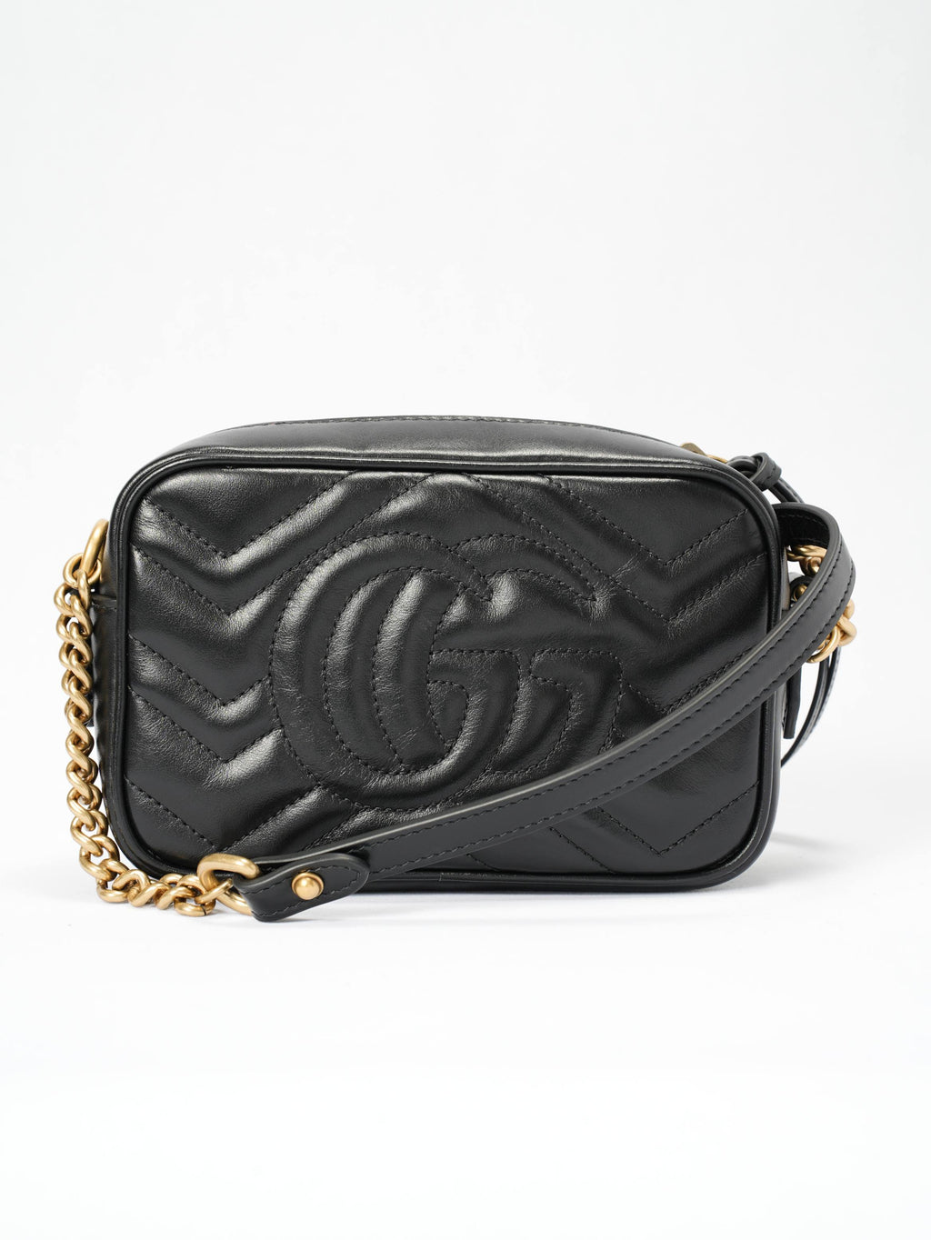 GUCCI Black Marmont Camera Bag Mini - Pre-Owned