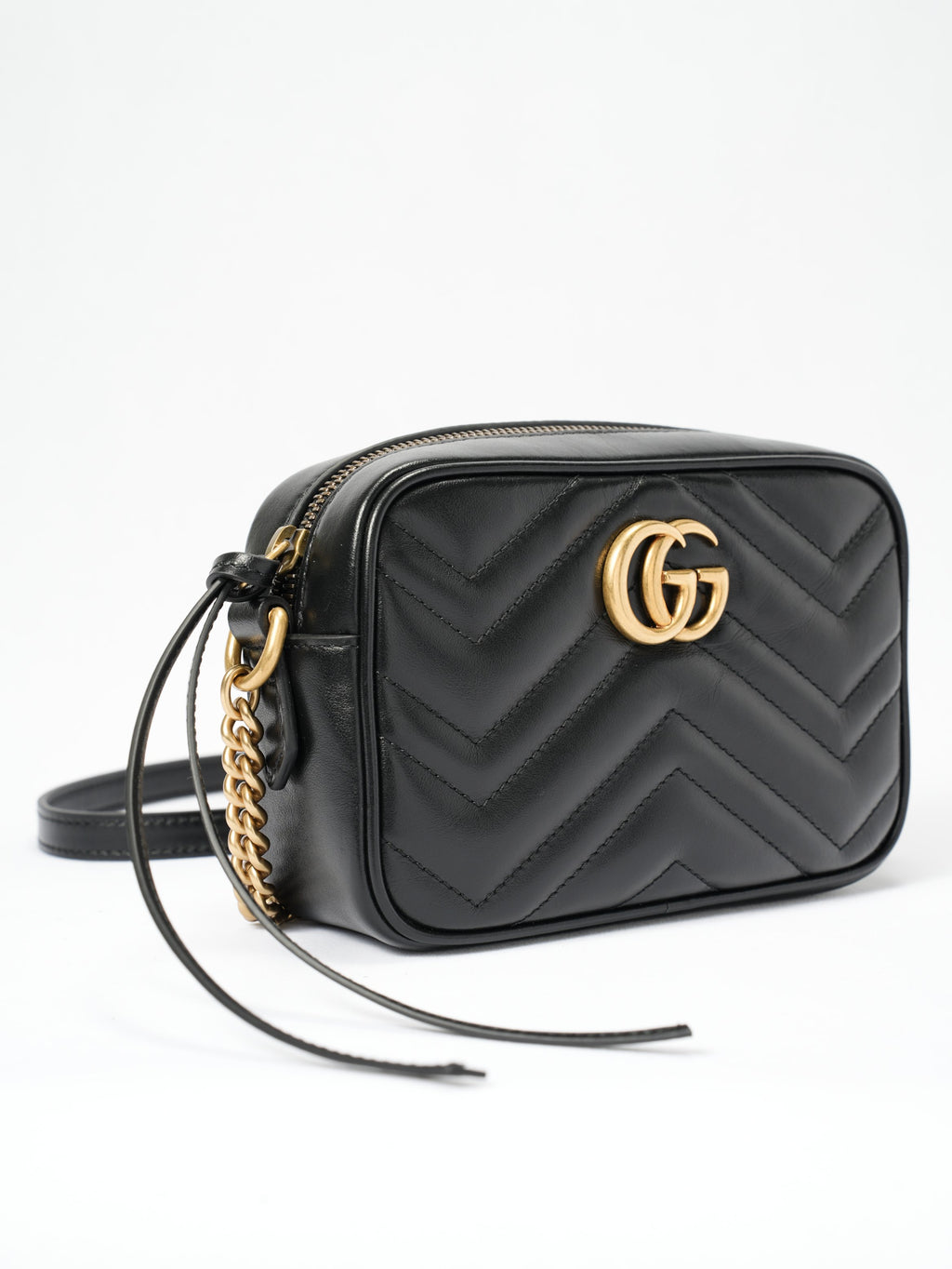 GUCCI Black Marmont Camera Bag Mini - Pre-Owned
