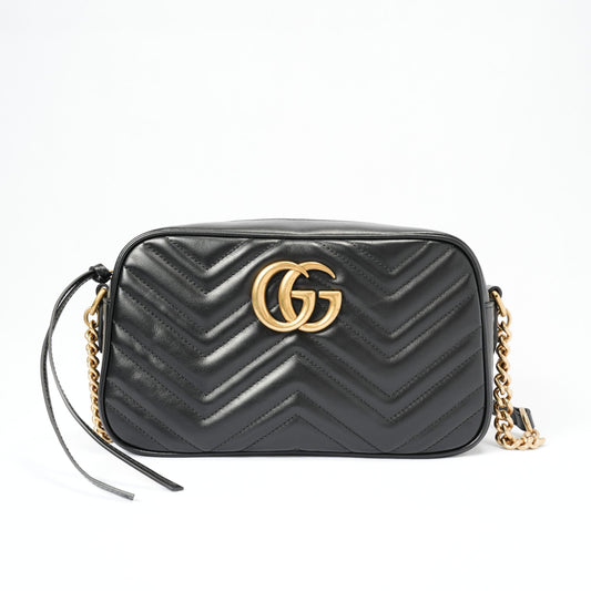 GUCCI Black  Marmont Camera bag MM