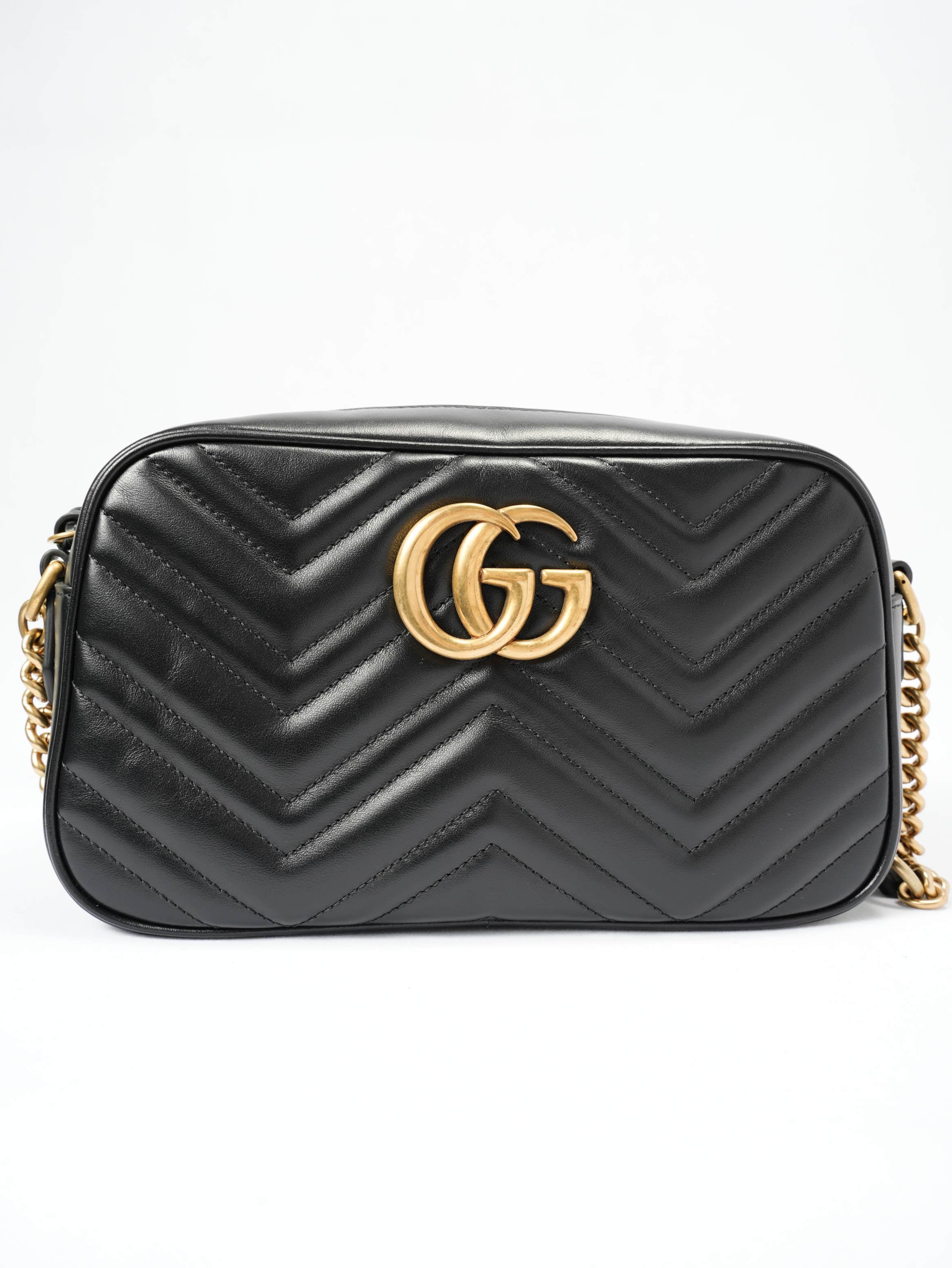 GUCCI Black Marmont Camera Bag MM - Pre-Owned