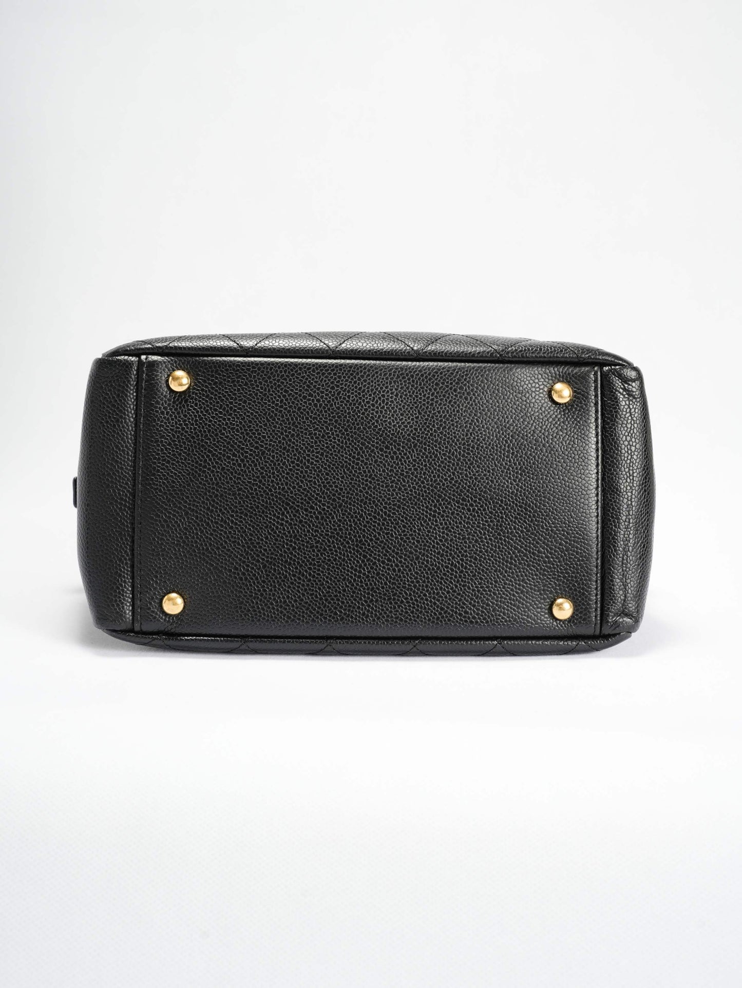 Chanel Patent Pouch Tote in Black Pebbled Leather with Gold-Tone Hardware