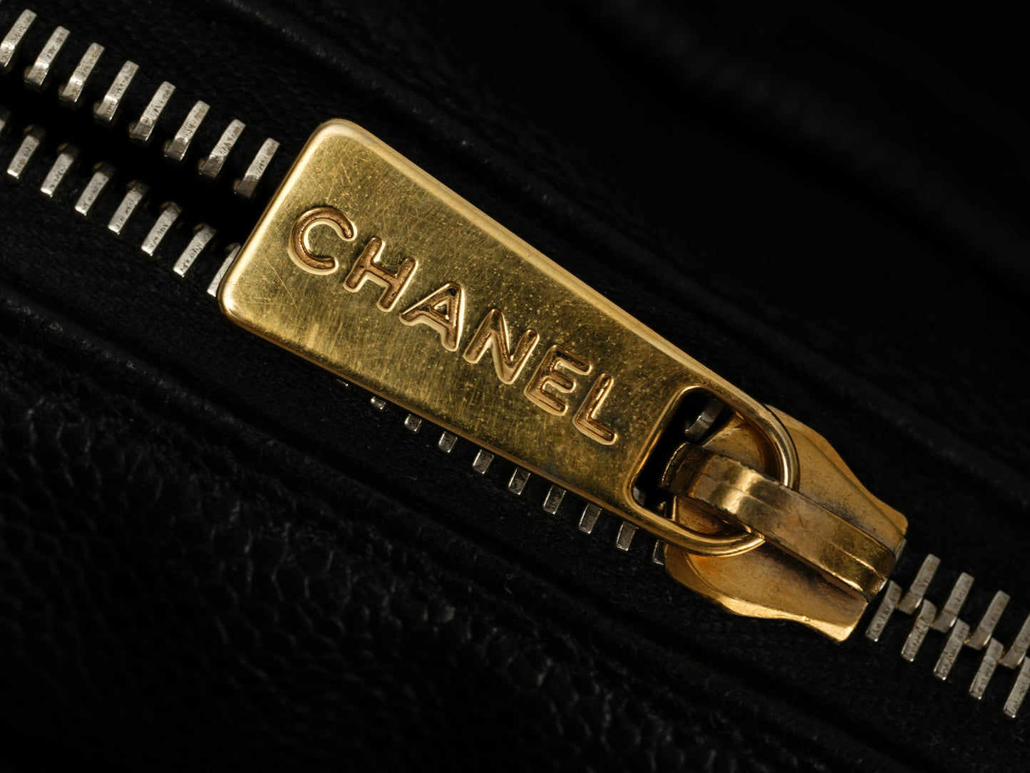 Chanel Patent Pouch Tote in Black Pebbled Leather with Gold-Tone Hardware