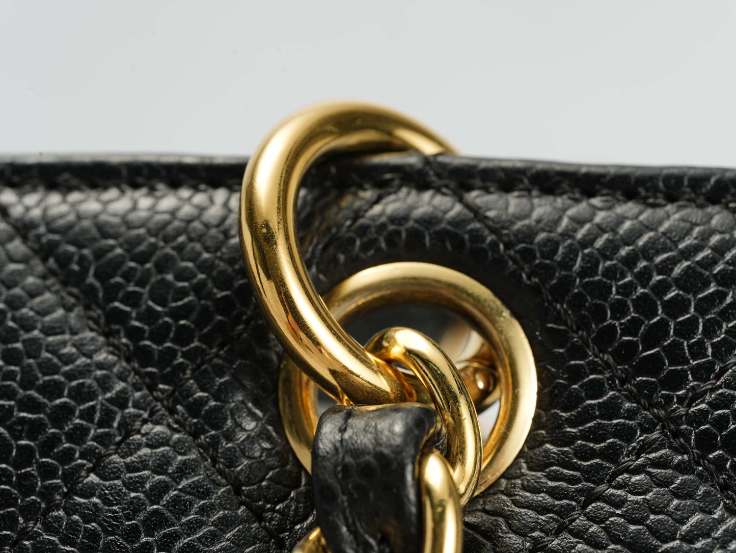 Chanel Patent Pouch Tote in Black Pebbled Leather with Gold-Tone Hardware