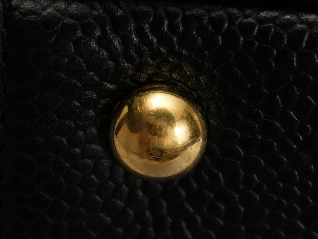 Chanel | Patent Pouch Tote In Black Pebbled Leather with Gold-tone Hardware - | - Pre-Owned
