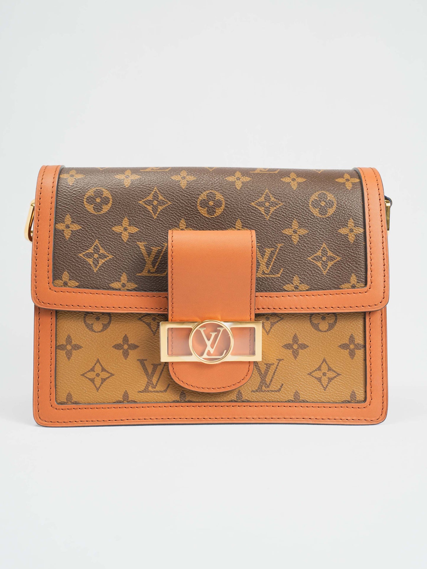 Louis Vuitton Dauphine MM Handbags Monogram Brown Sholderbag Crossbody Women's bag