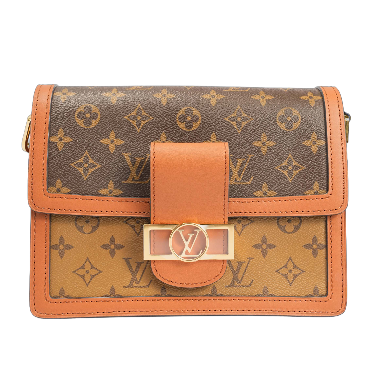 Louis Vuitton Dauphine MM Handbags Monogram Brown Sholderbag Crossbody Women's bag