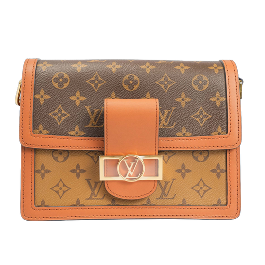 Louis Vuitton Dauphine MM Handbags Monogram Brown Sholderbag Crossbody Women's bag