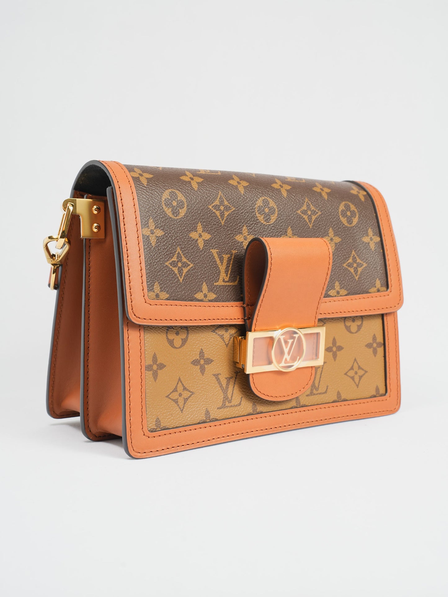 Louis Vuitton Dauphine MM Handbags Monogram Brown Sholderbag Crossbody Women's bag