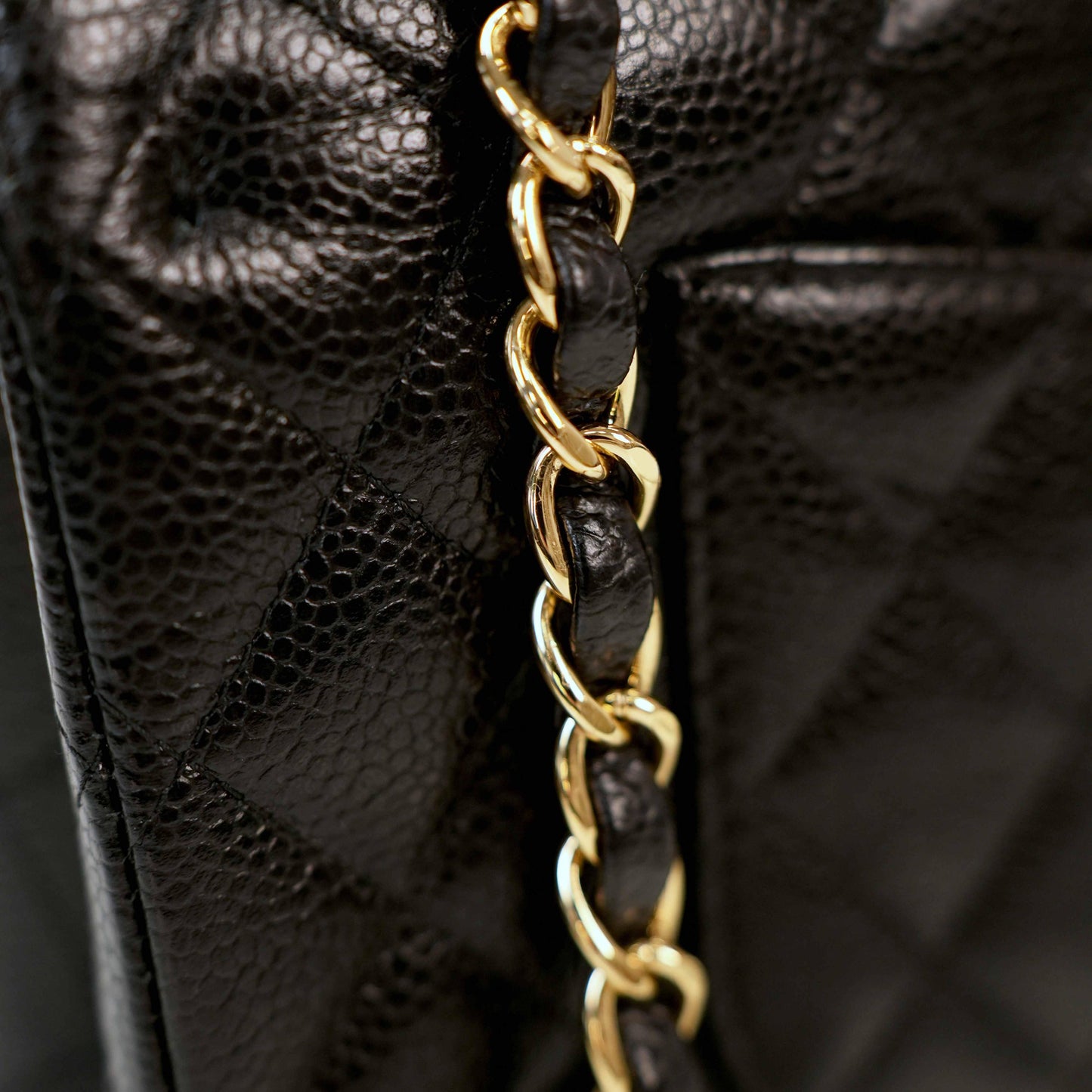 CHANEL Classic Flap Bag Medium - Black Caviar Leather with Gold Hardware