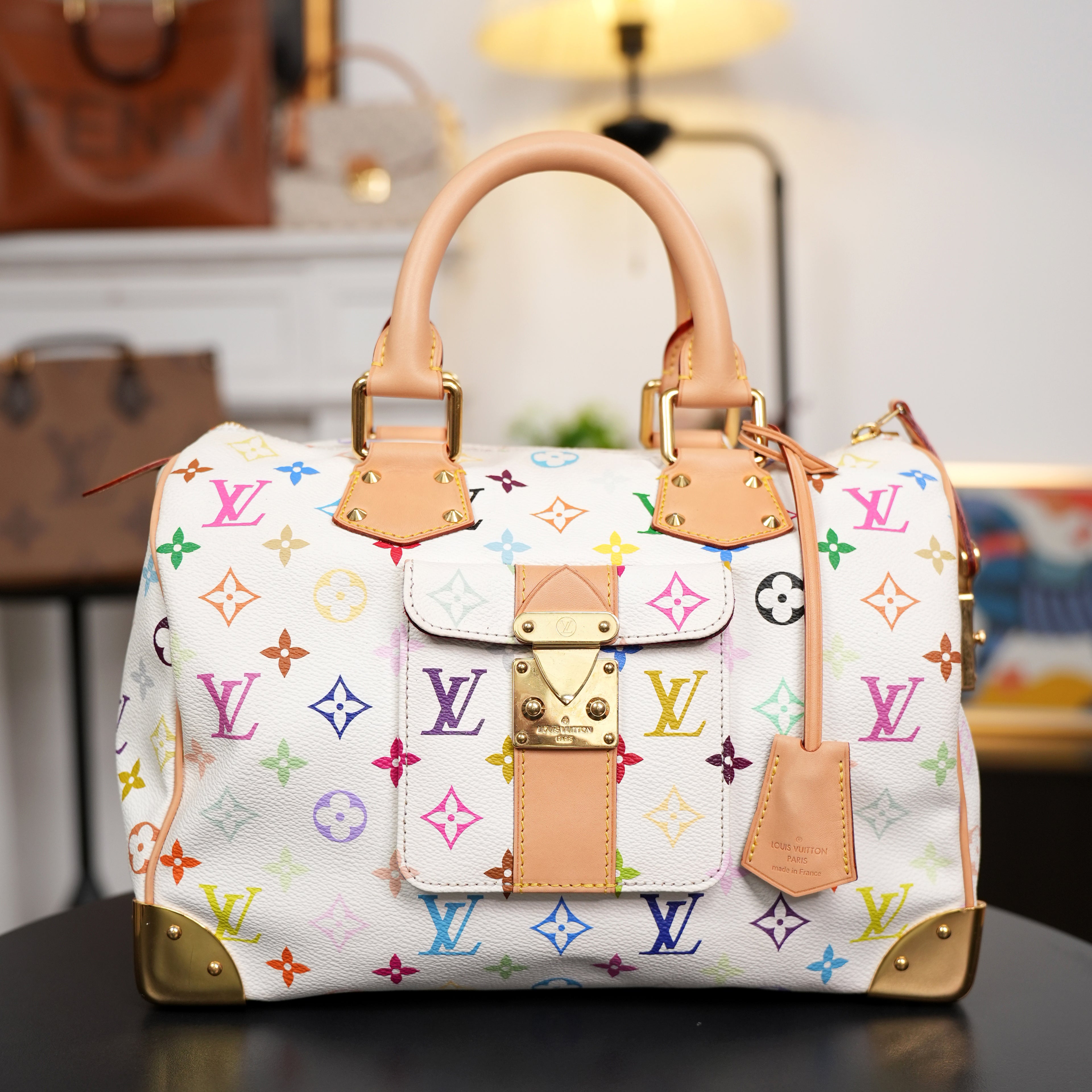 Louis Vuitton x Takashi Murakami Monogram Multicolore White Speedy 30 - Pre-Owned