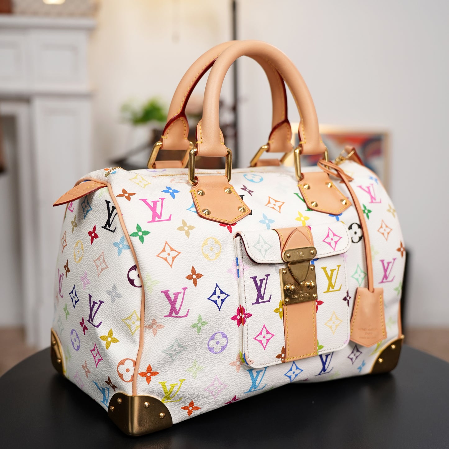 Louis Vuitton x Takashi Murakami Monogram Multicolore White Speedy 30
