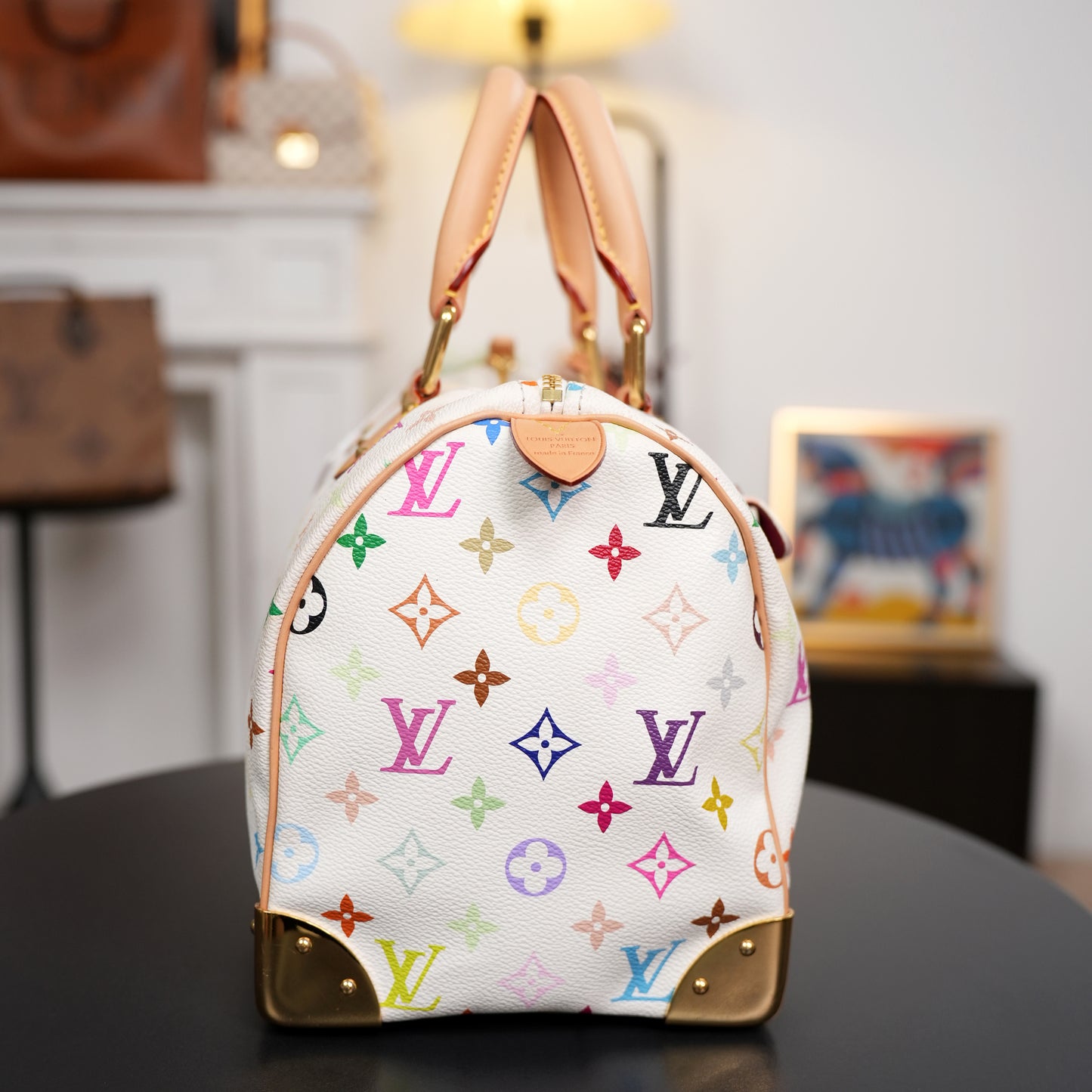 Louis Vuitton x Takashi Murakami Monogram Multicolore White Speedy 30