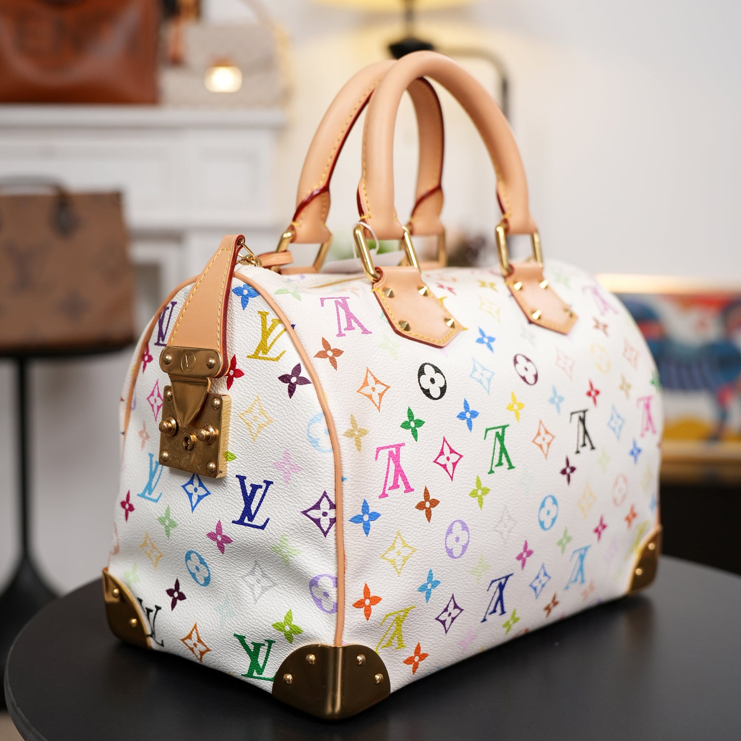 Louis Vuitton x Takashi Murakami Monogram Multicolore White Speedy 30