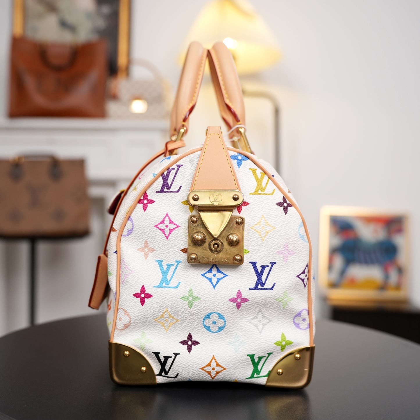Louis Vuitton x Takashi Murakami Monogram Multicolore White Speedy 30