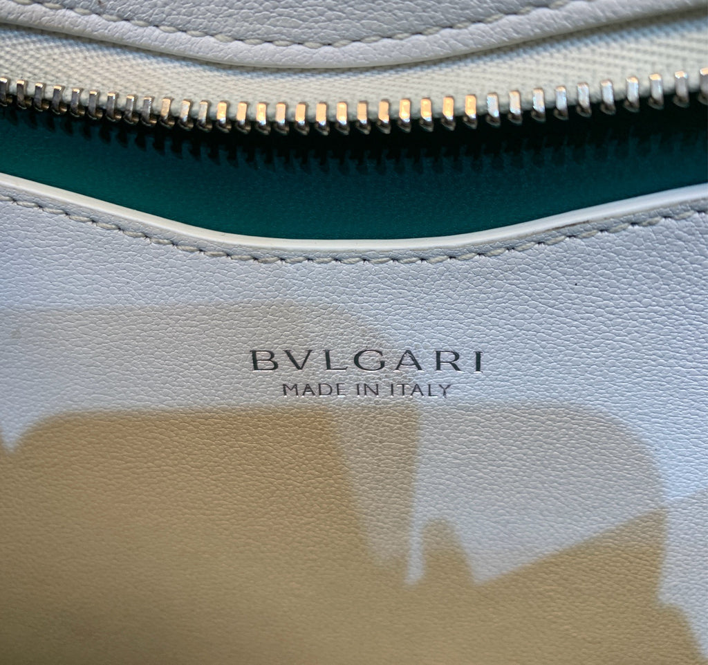 Bvlgari Serpenti Chain Shoulder Bag White Silver Used Women Classic