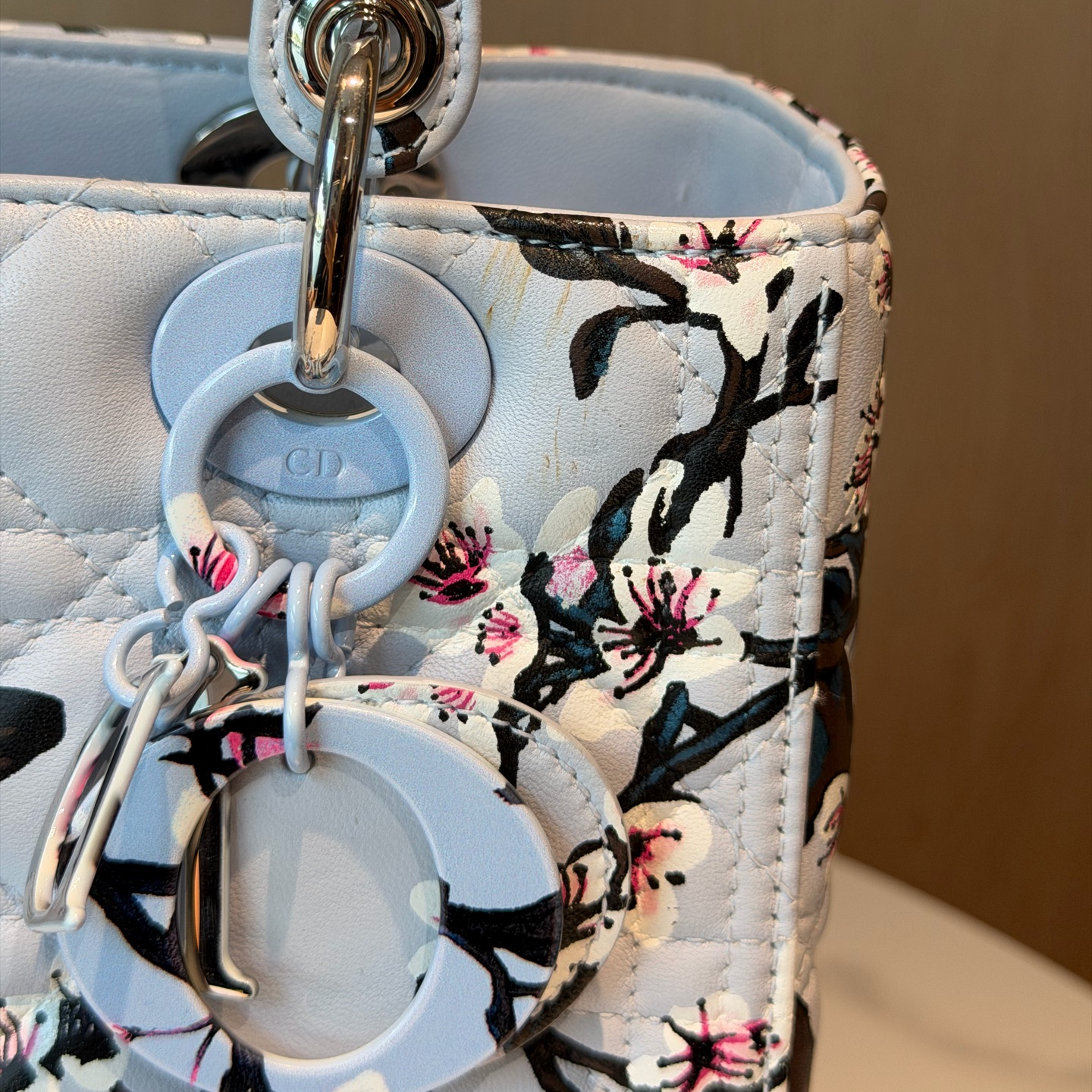 Dior Lady Dior Plum Blossom Limited Edition Handbag 2015 – Pre-Owned