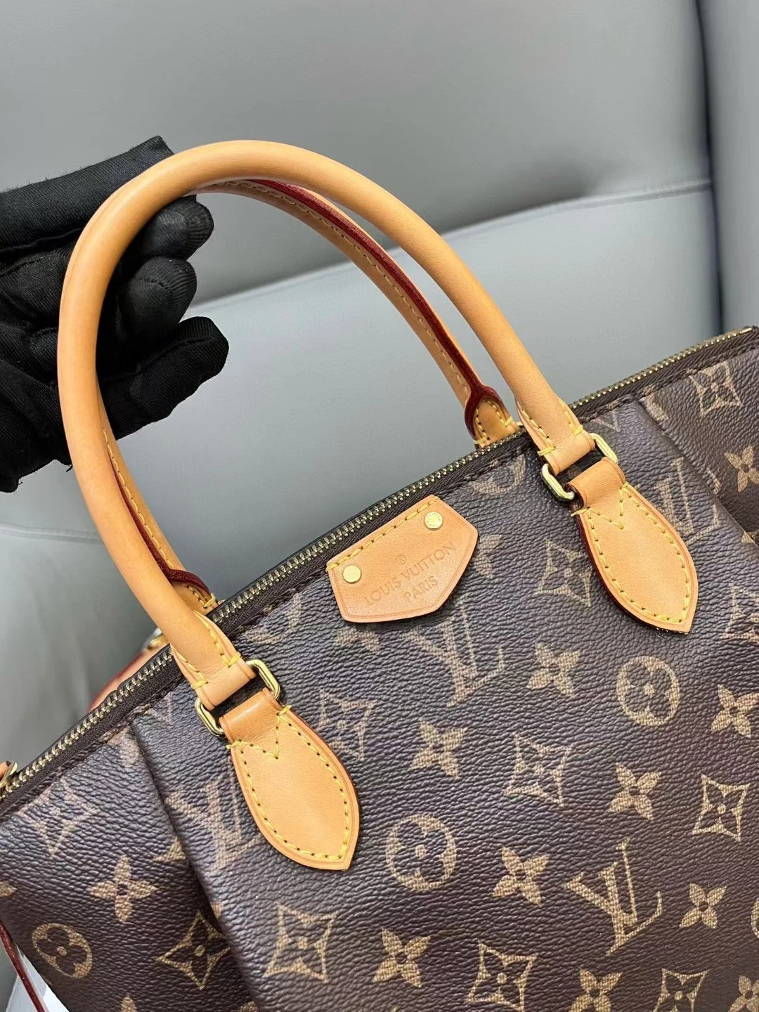Louis Vuitton Turenne PM Top Handle Monogram 2way Shoulder Handbag Women Brown