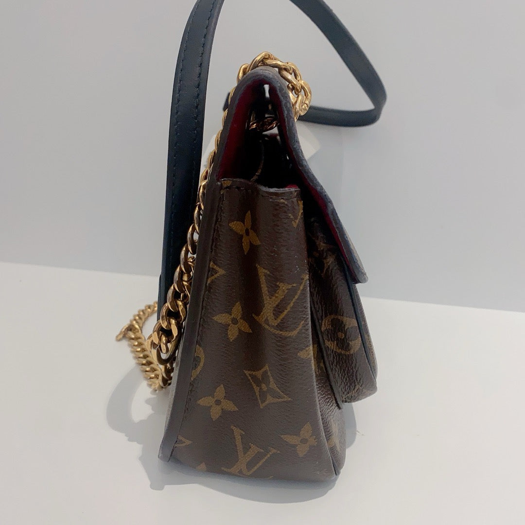 Louis Vuitton Passy Monogram Canvas Brown Shoulder Bag Crossbody Gold Hardware
