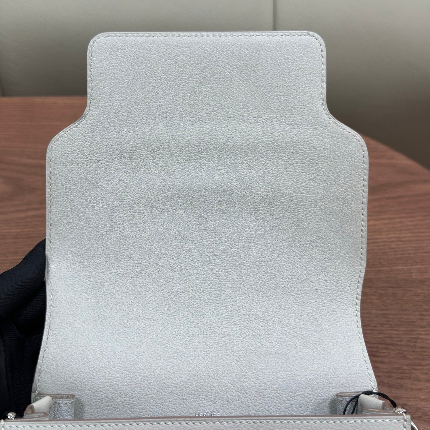 Hermes Roulis19 Evercolor Shoulder Bag Crossbody White Silver Women Classic