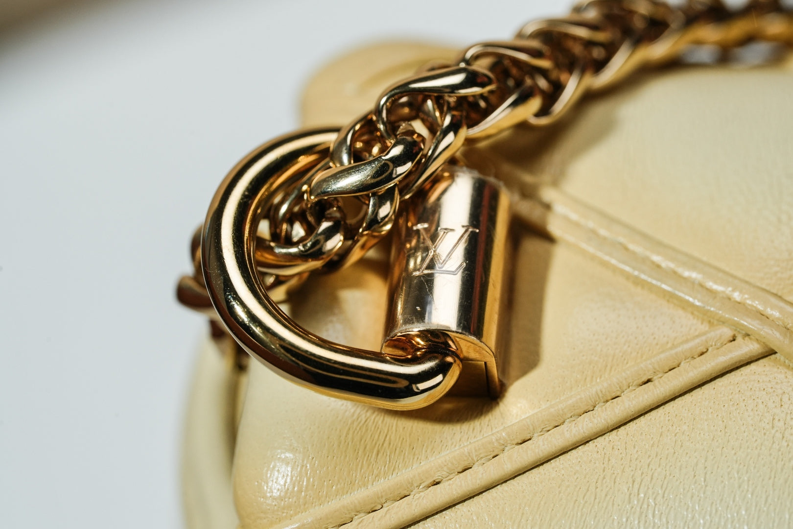 Louis Vuitton Pico Go-14 Chain Shoulder Crossbody Bag Yellow Gold Women