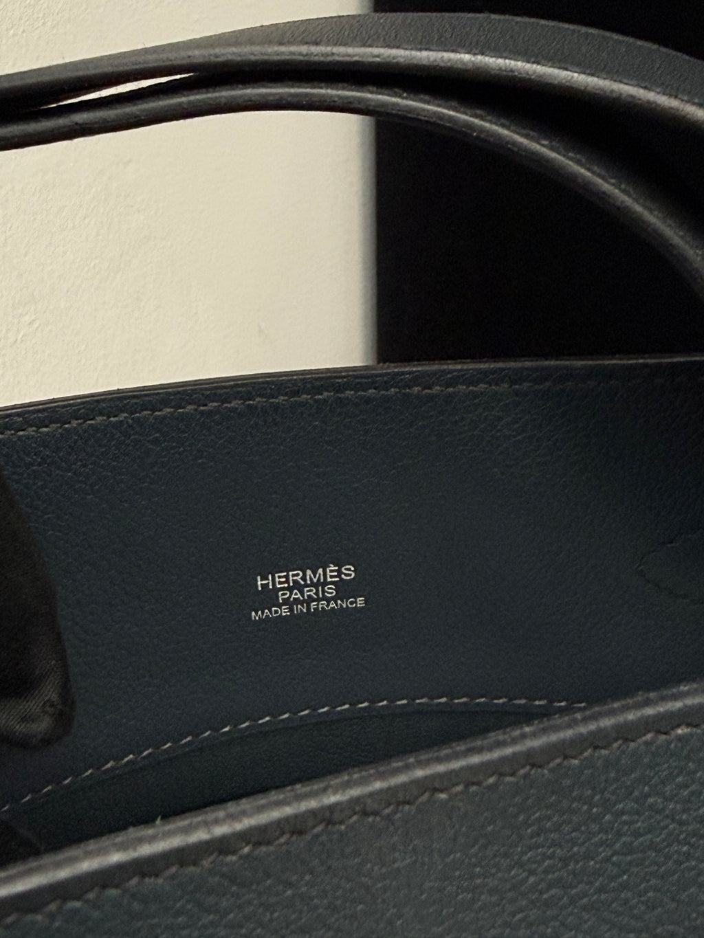 Hermes So Kelly22 Blue Black 2Way Shoulder Bag Crossbody Silver Hardware